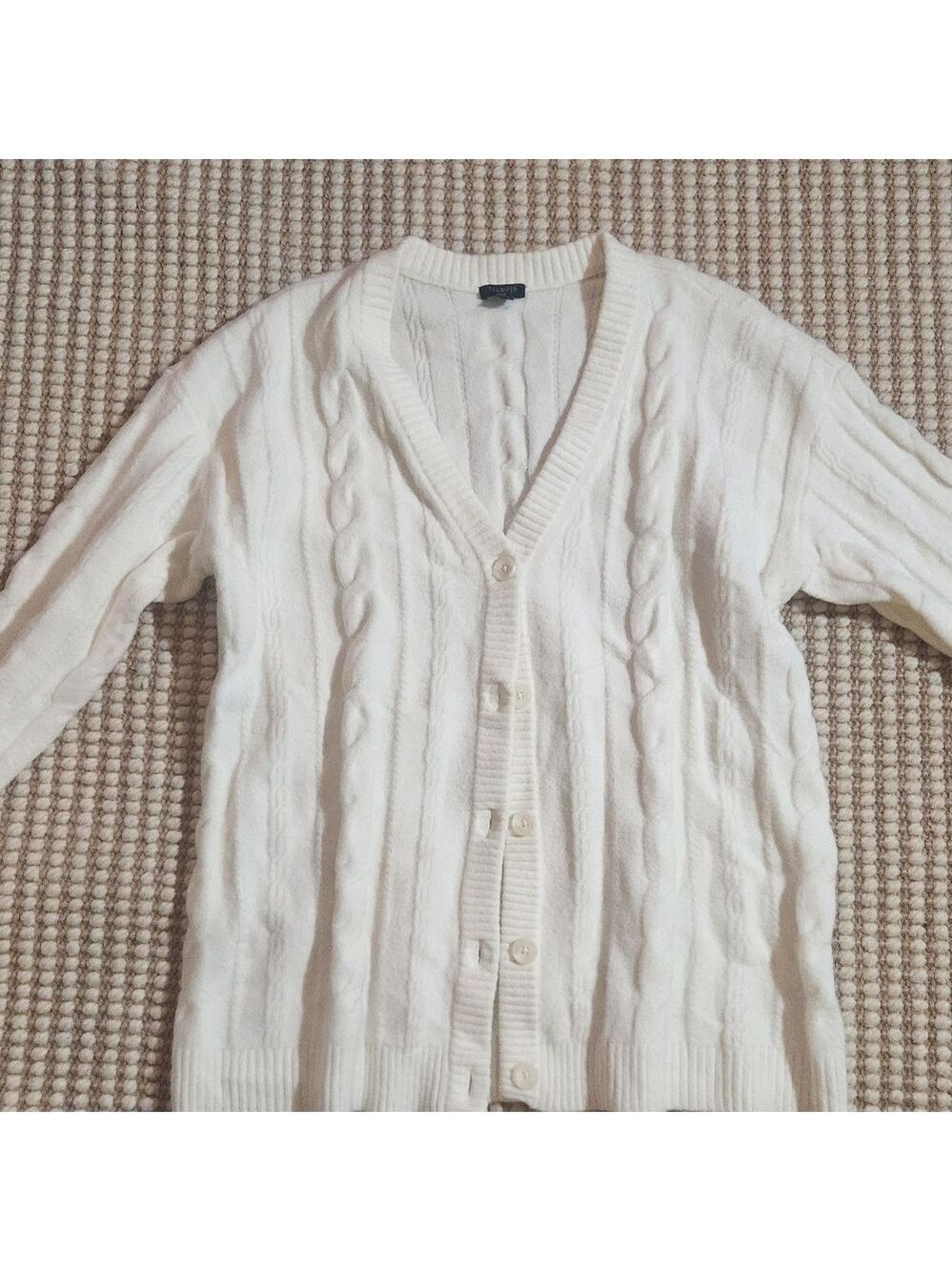 Talbots Ivory Cable Knit Cardigan